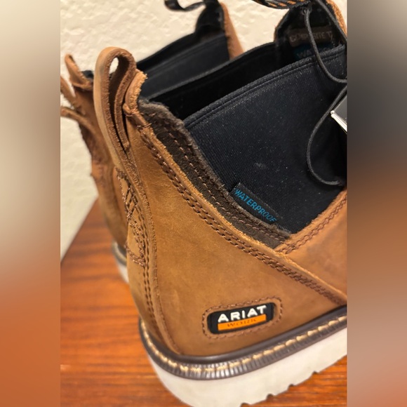 Ariat Wedge Chelsea Tan Rebar Waterproof Boots - Picture 2 of 6